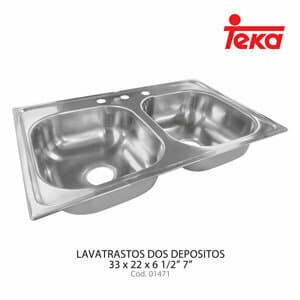 LavamanosAT 2 DEP. S/ALA 33X22X6 1/2"  7" TEKA