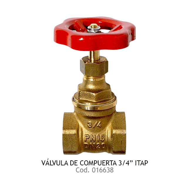 VALVULA DE COMPUERTA 3/4" ITAP