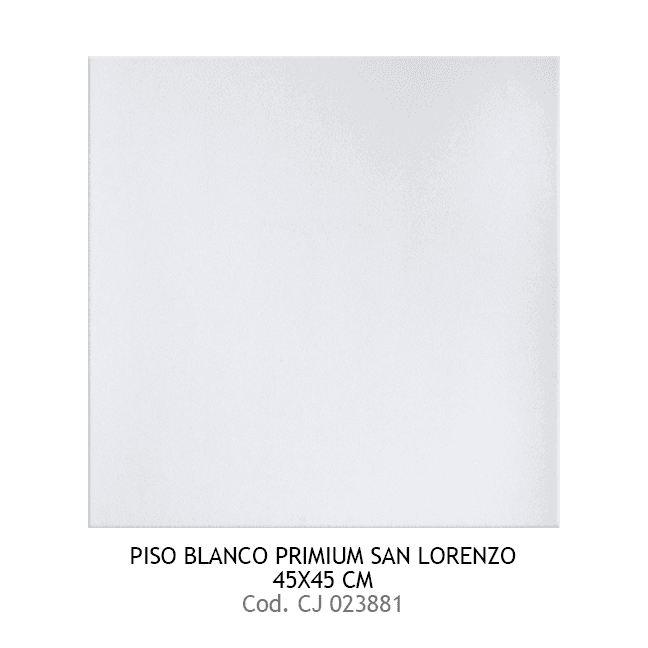 PISO PRIM. 45X45 BLANCO PRIMIUM SAN LORENZO 10UXCJ