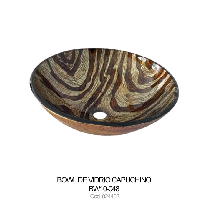 BOWL DE VIDRIO CAPUCHINO S/LOZA BW10-048