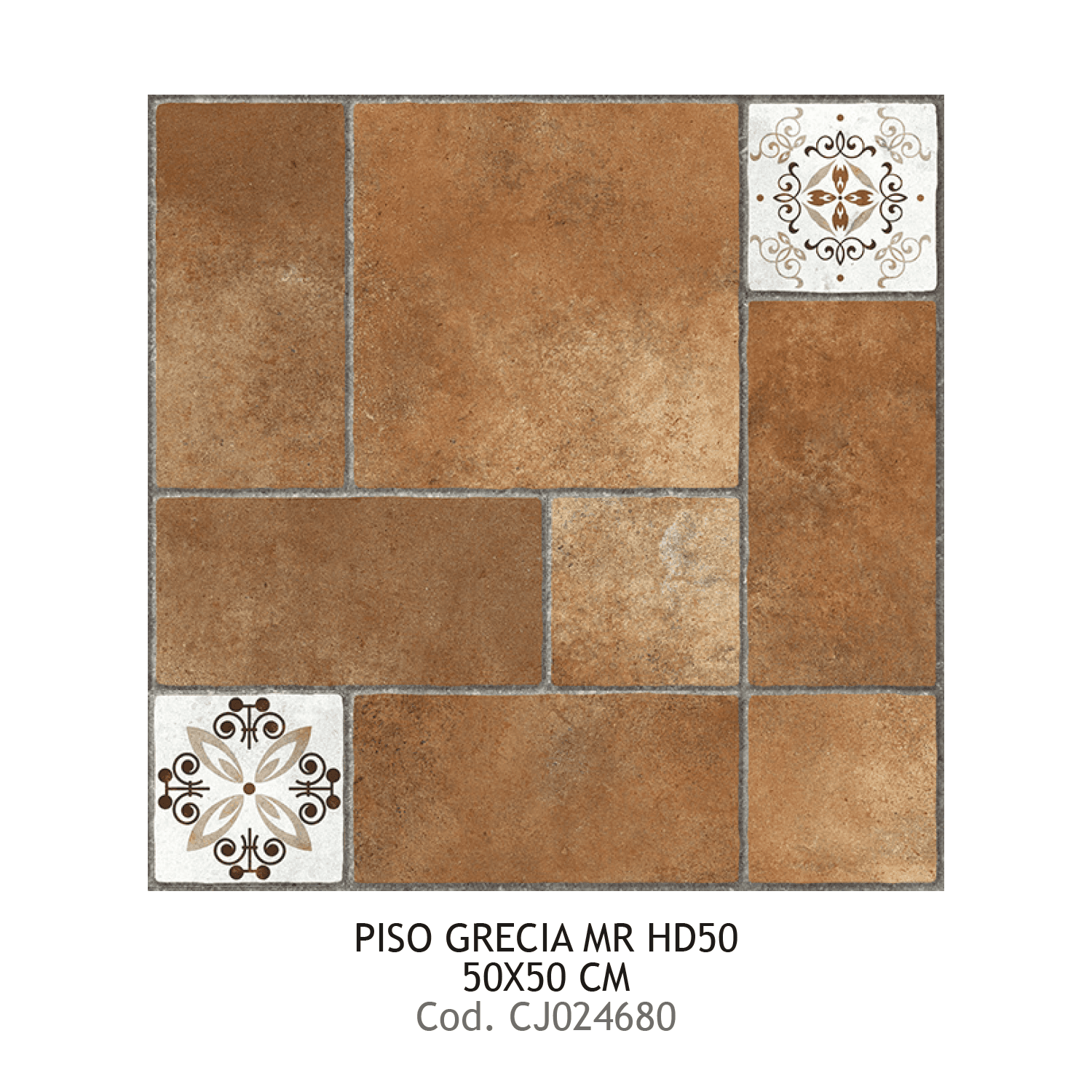 PISO PRIM 50X50 GRECIA MR HD50 10 UXCJ FORMIGRES