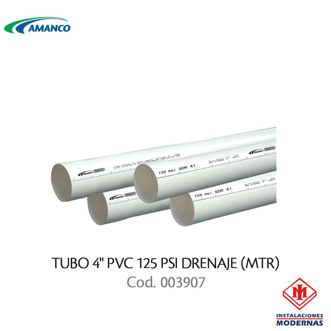 TUBO  4" PVC  125 PSI DRENAJE (MTR)