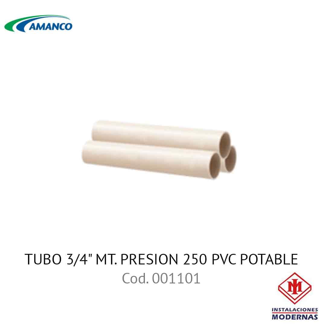 TUBO 3/4" MT. PRESION 250  PVC POTABLE
