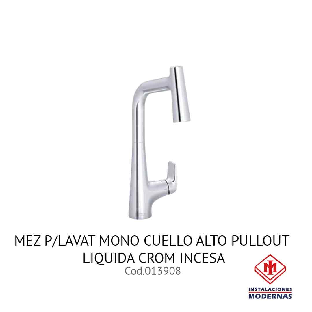 MEZ P/LavamanosAT MONO CUELLO ALTO PULLOUT lLIQUIDA CROM INCESA