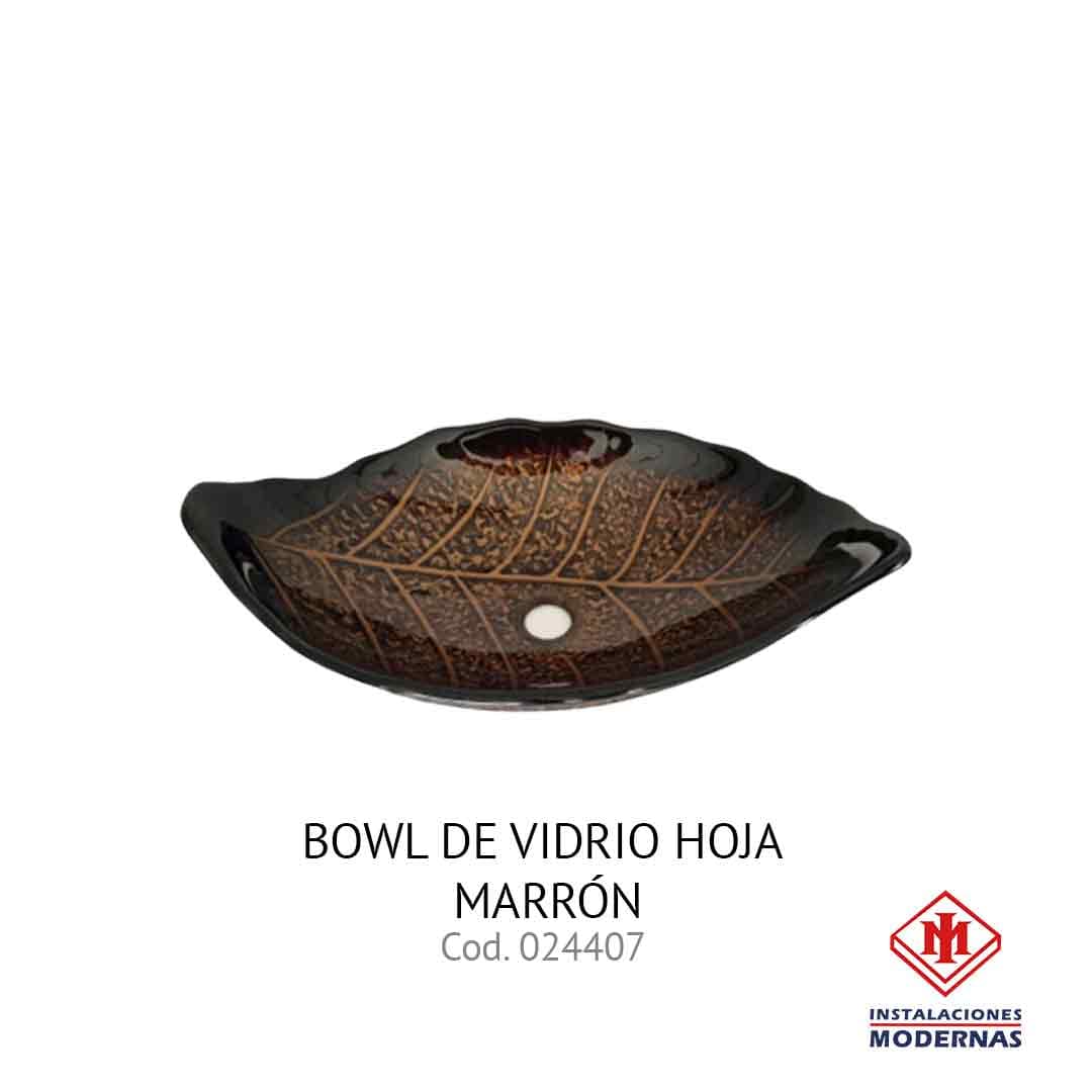 BOWL DE VIDRIO HOJA MARRON S/LOZA BW14-154